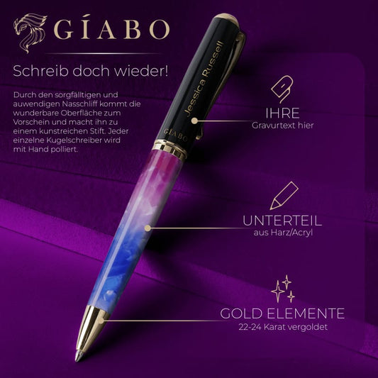 Gíabo Dreamer Rosa/Blau Kugelschreiber mit Gravur