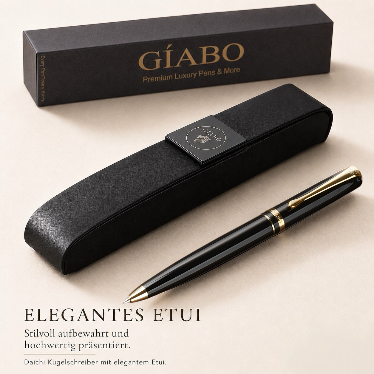Gíabo Daichi Kugelschreiber mit schwarzem Etui und Geschenkverpackung