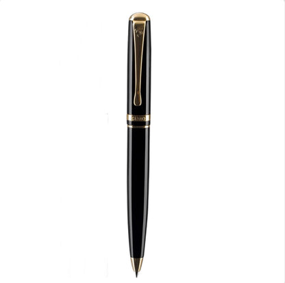 Gíabo Daichi Kugelschreiber in Schwarz und Gold ohne Etui auf weißem Hintergrund