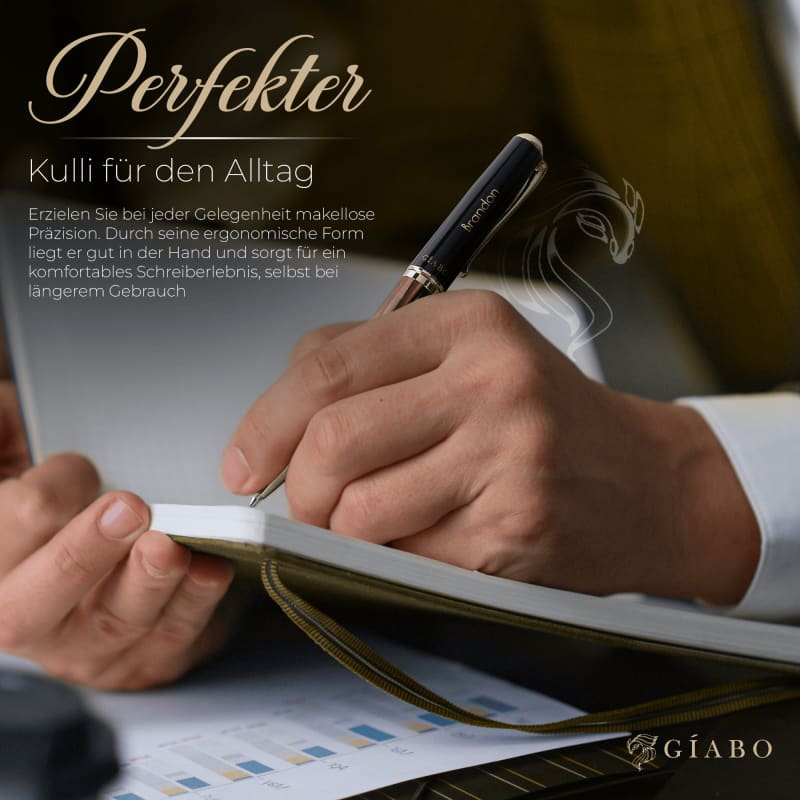 Gíabo Dreamer Braun/Schwarz Kugelschreiber mit Gravur