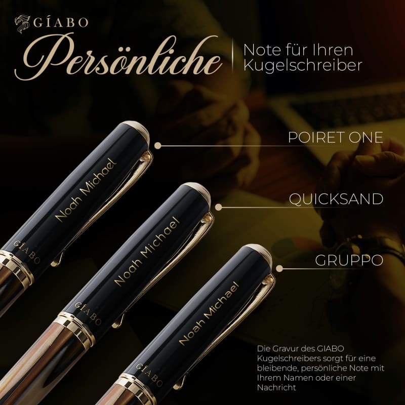 Gíabo Dreamer Braun/Schwarz Kugelschreiber mit Gravur