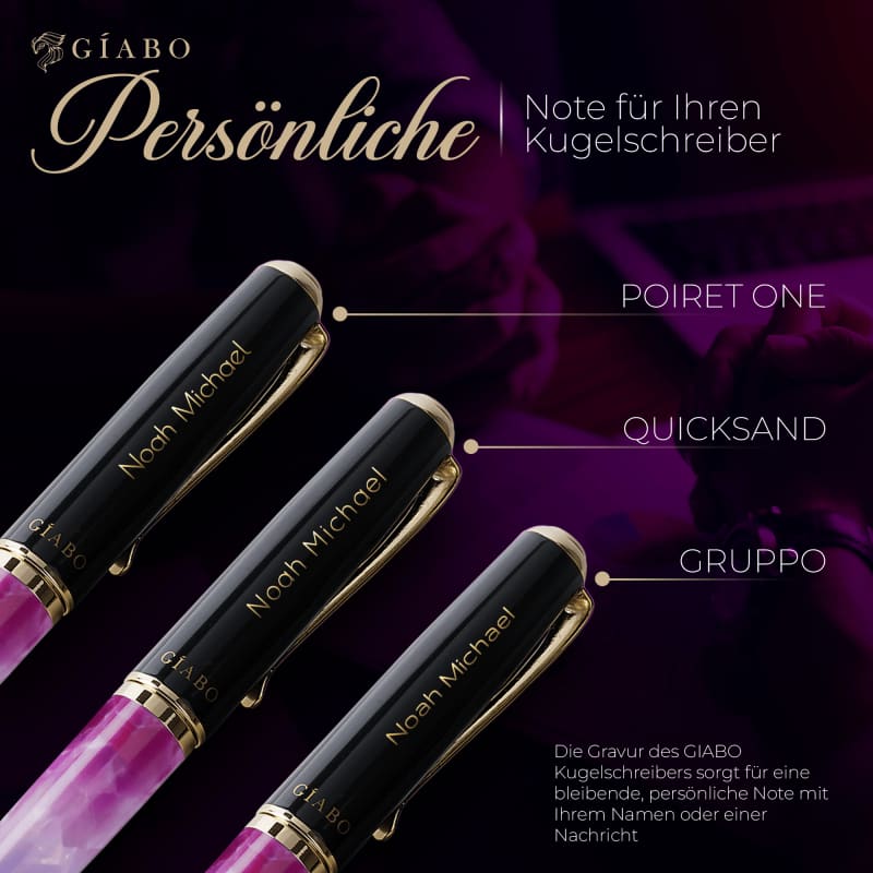Gíabo Dreamer Rosa/Blau Kugelschreiber mit Gravur