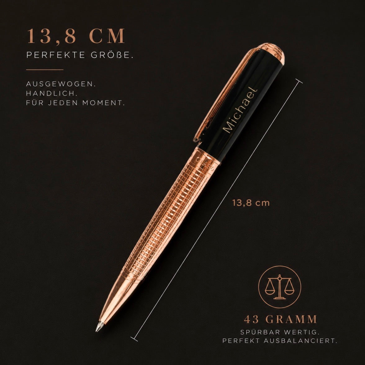 Gíabo Kasai Kugelschreiber mit Gravur 13,8 cm lang und 43 Gramm schwer