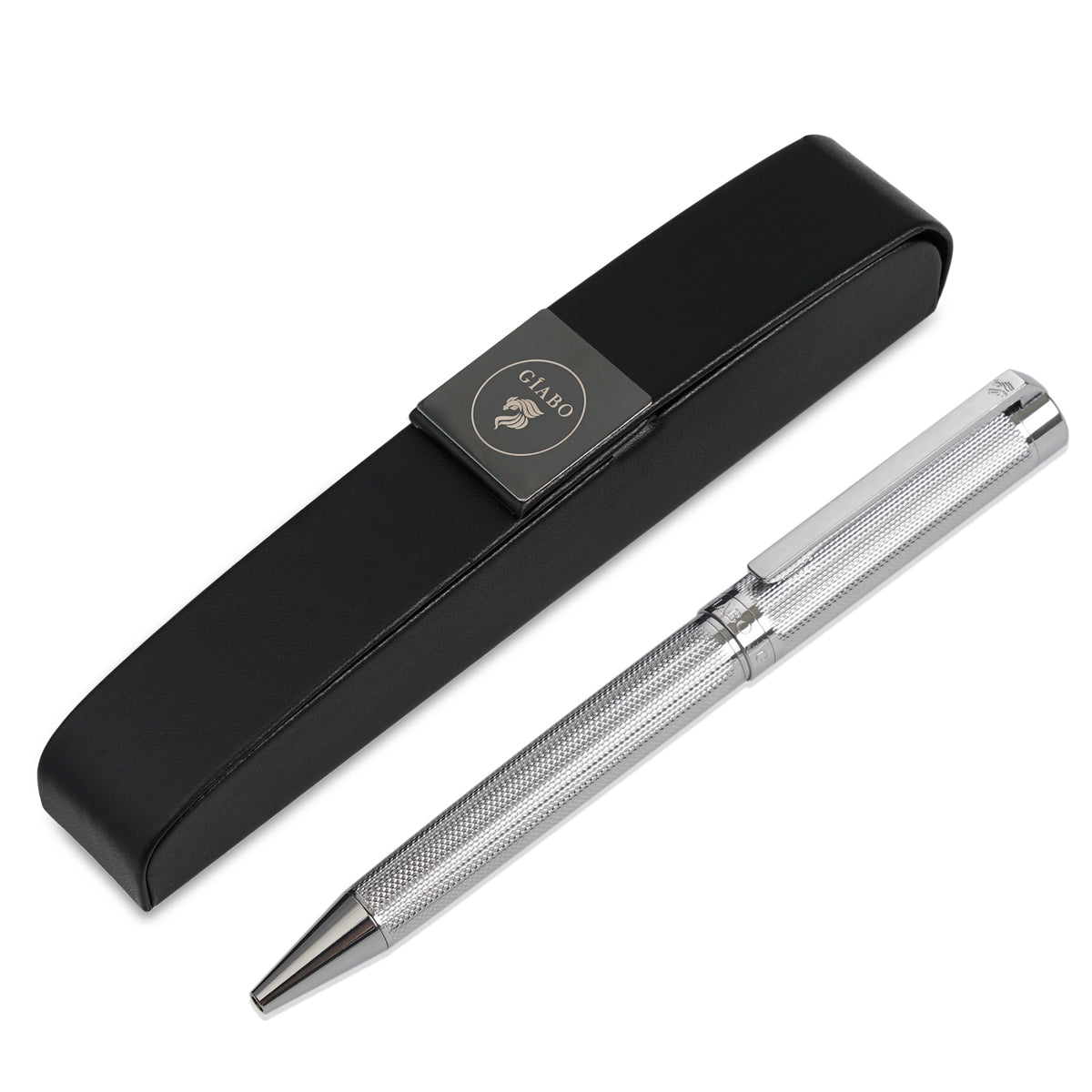 Gíabo Kinzoku Kugelschreiber Silber mit schwarzem Etui