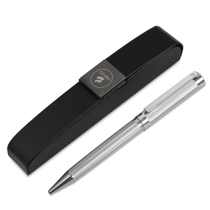 Gíabo Kinzoku Kugelschreiber Silber mit schwarzem Etui