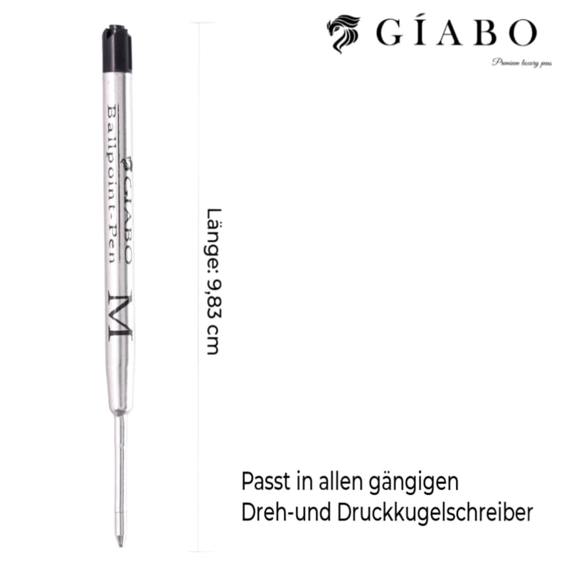 Gíabo Kugelschreiberminen Großraum 2er-Set in Schwarz