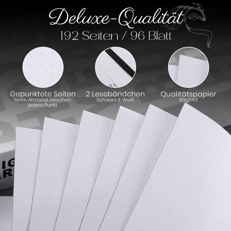 Gíabo Notizbuch Weiß mit gepunkteten Seiten und Softcover