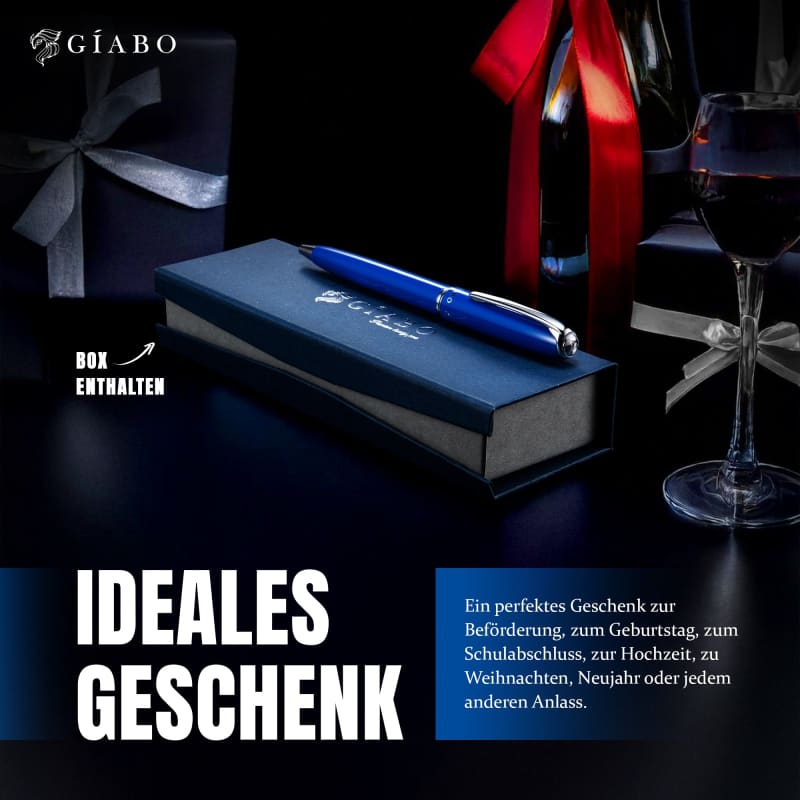 Gíabo Rainbow Kugelschreiber Blau aus Edelstahl