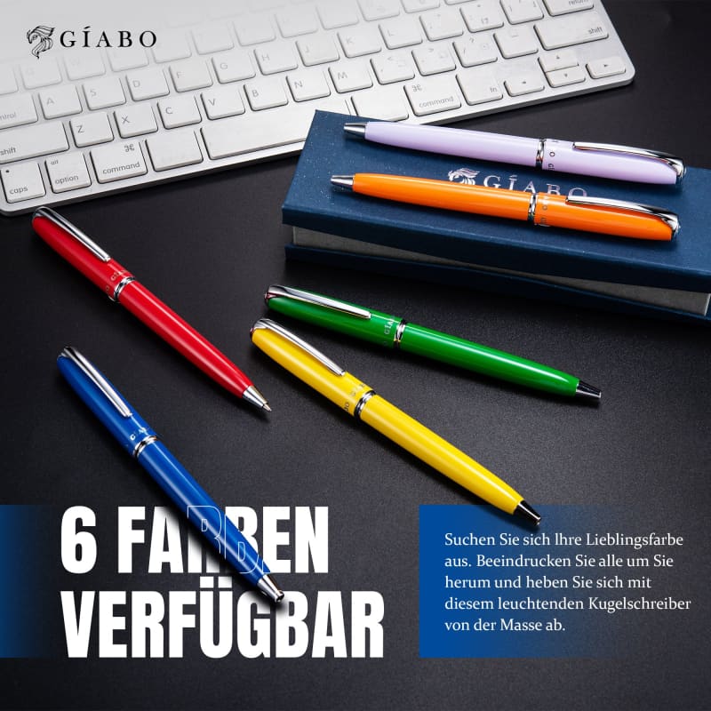 Gíabo Rainbow Kugelschreiber Blau aus Edelstahl