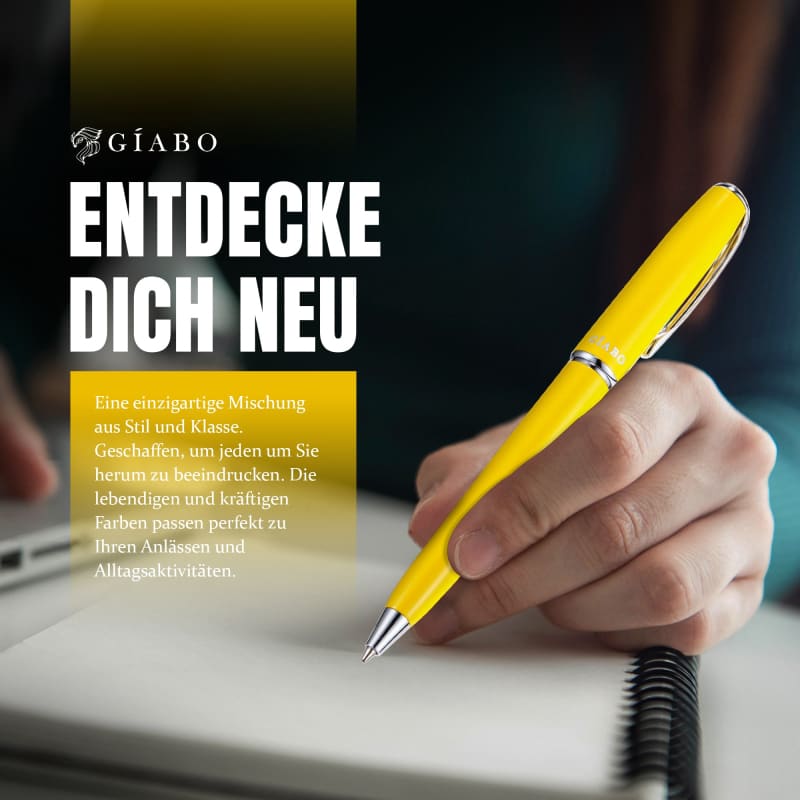 Gíabo Rainbow Kugelschreiber Gelb aus Edelstahl
