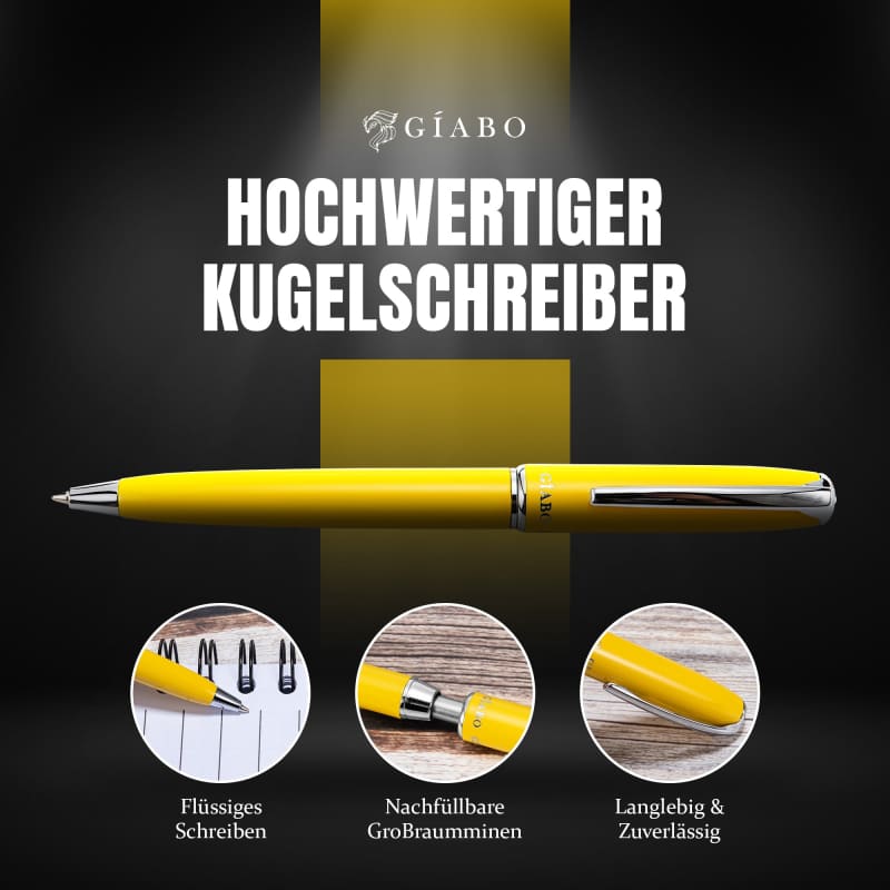 Gíabo Rainbow Kugelschreiber Gelb aus Edelstahl