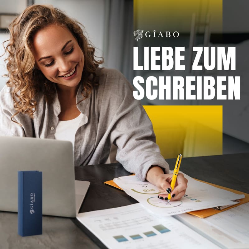 Gíabo Rainbow Kugelschreiber Gelb aus Edelstahl