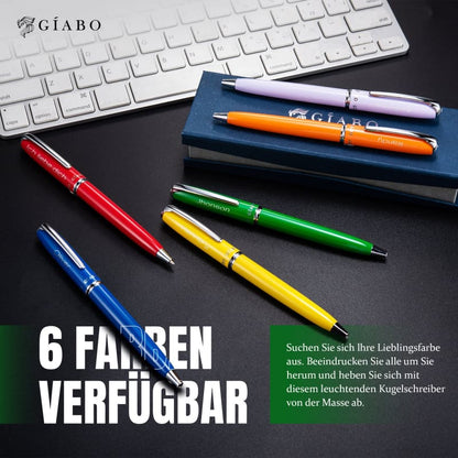 Gíabo Rainbow Kugelschreiber Grün aus Edelstahl mit Gravur
