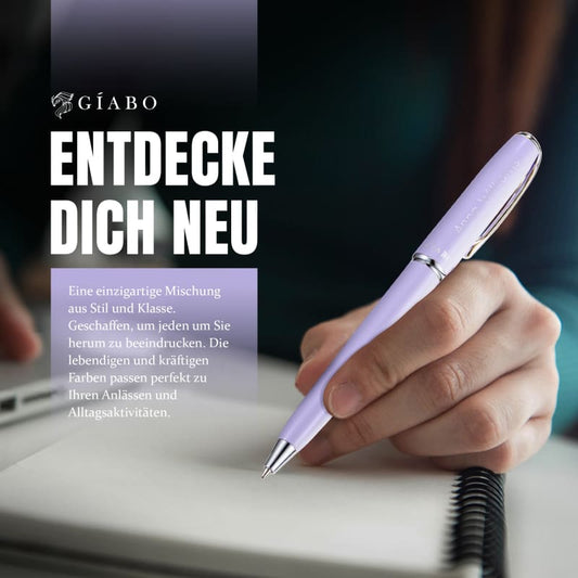 Gíabo Rainbow Kugelschreiber Lila aus Edelstahl mit Gravur