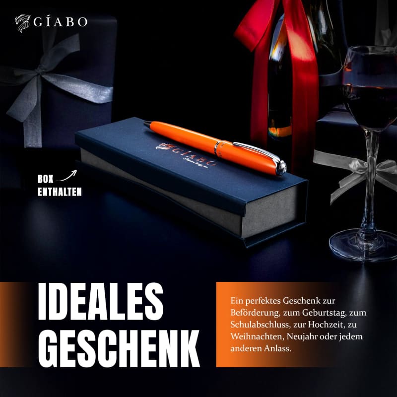 Gíabo Rainbow Kugelschreiber Orange aus Edelstahl