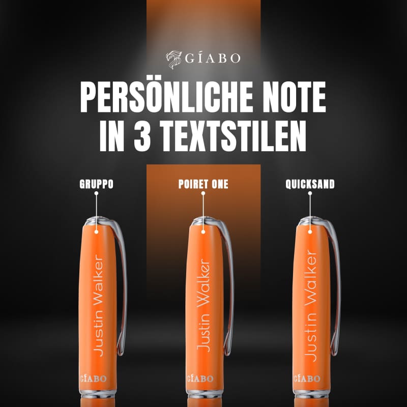 Gíabo Rainbow Kugelschreiber Orange aus Edelstahl mit Gravur