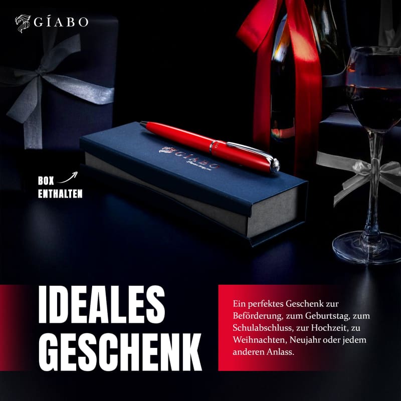 Gíabo Rainbow Kugelschreiber Rot aus Edelstahl