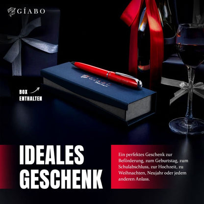 Gíabo Rainbow Kugelschreiber Rot aus Edelstahl mit Gravur