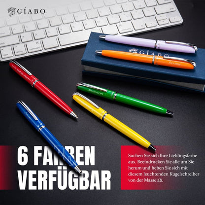 Gíabo Rainbow Kugelschreiber Rot aus Edelstahl mit Gravur