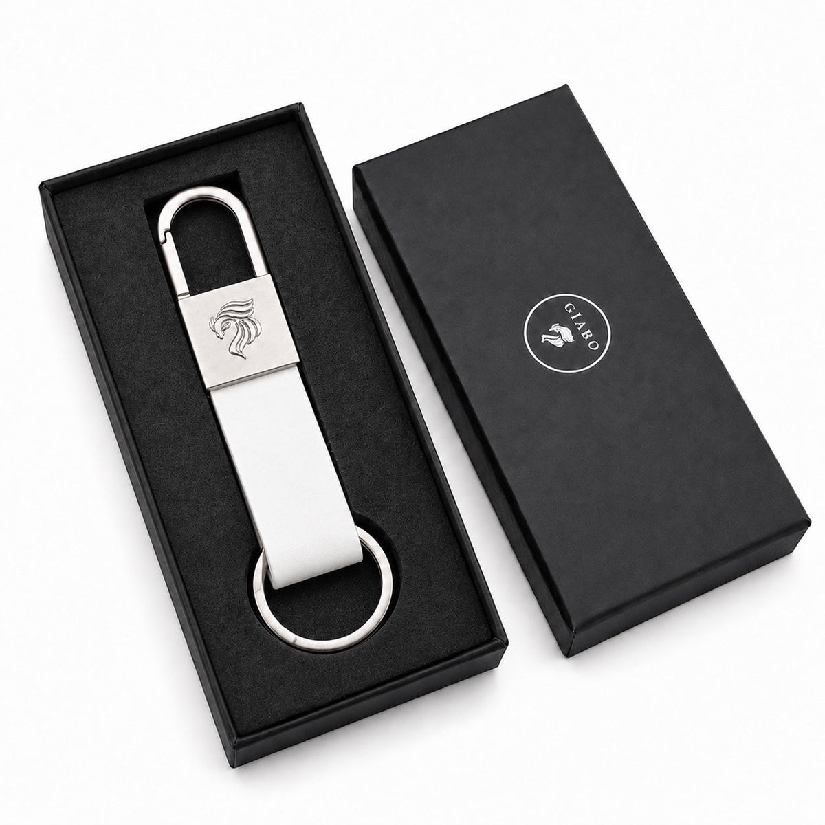 GÍABO Schlüsselanhänger Weiß – Geschenkbox