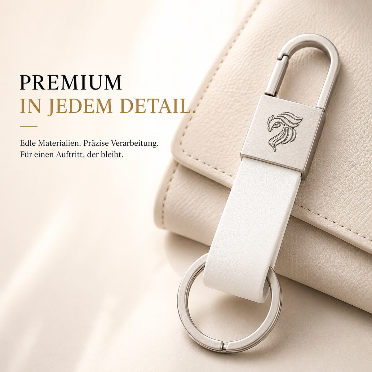 GÍABO Schlüsselanhänger Weiß – Premium Detail