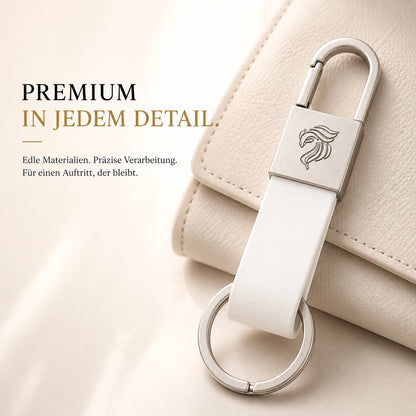 GÍABO Schlüsselanhänger Weiß – Premium Detail