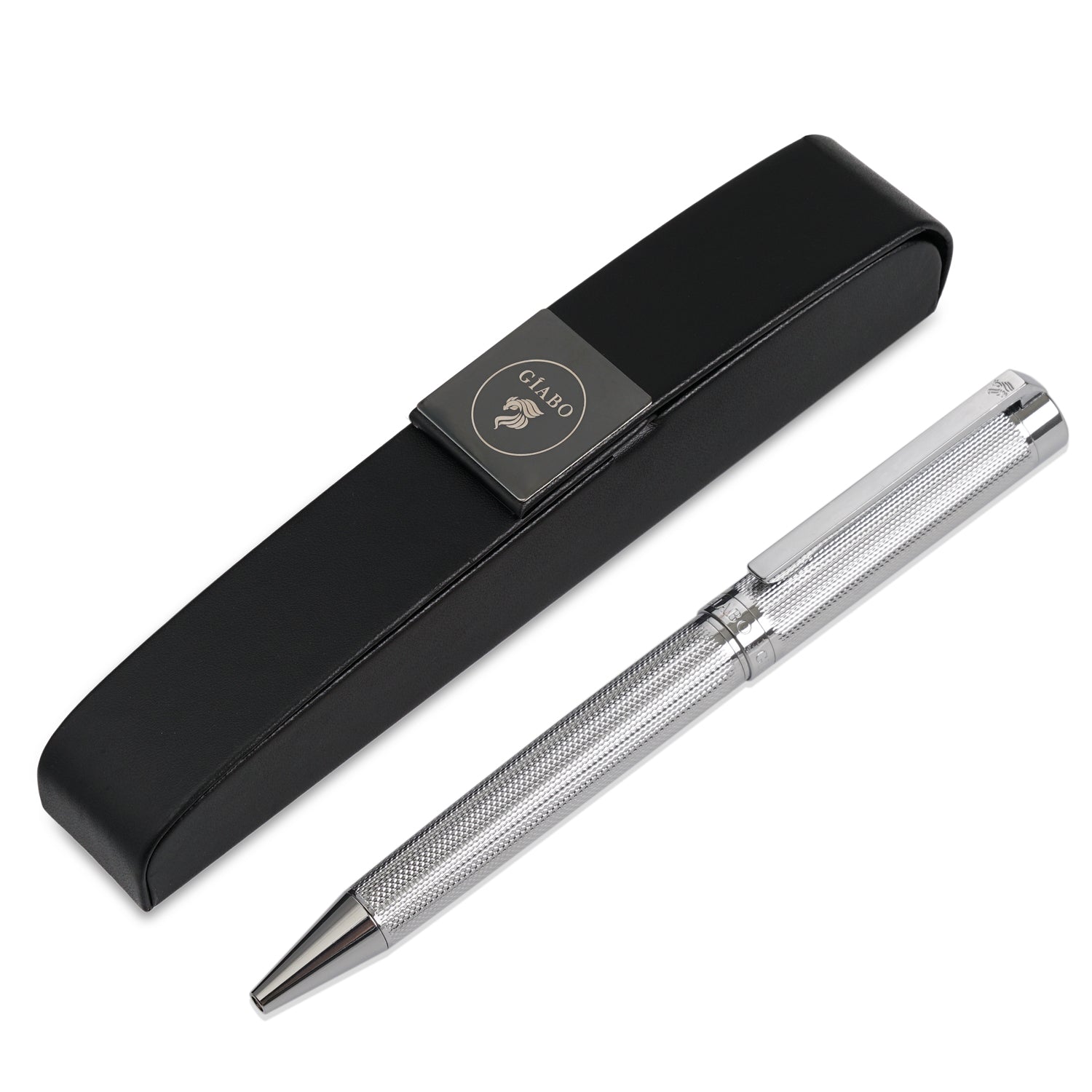 Giabo Kinzoku Kugelschreiber Silber mit schwarzem Etui