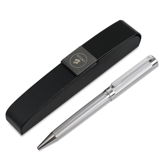 Giabo Kinzoku Kugelschreiber Silber mit schwarzem Etui