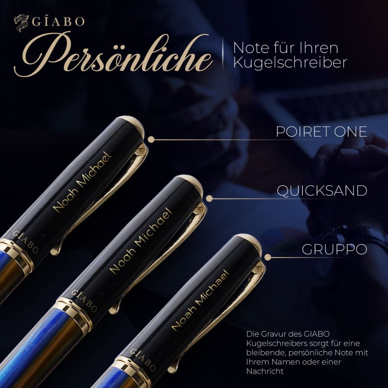 Kugelschreiber - Dreamer - Blau/Schwarz - Gravur - Kugelschreiber